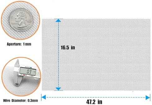 1 roll Stainless Steel Wire mesh 20 mesh, Size 16.5“X47.2”(42x120cm)