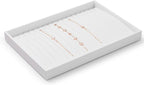 Oirlv Premium White Leather Stackable Jewelry Tray 18 Gird Necklace Bracelet - Image 5