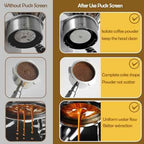 Puck Screen 58.5mm Reusable Puck Screen for Espresso Portafilter, 1.7mm Thickness 150μm 316 Stainless Steel Screen Filter Basket Compatible with Espresso Machine