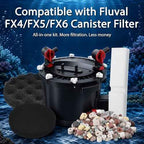 20 PCS Aquarium Media Replacement Kit for Fluval FX4/FX5/FX6 Canister Filters, Including Carbon Foam, Bio-Foam, Filter Foam Block, Ceramic Ring