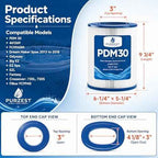 PDM30 Oval Spa Filter Compatible with Dream Maker Hot Tubs 461269, Filbur FC9940, Pleatco PDM30, 30 sq.ft Hot Tub Filter Cartridge - 2 Packs