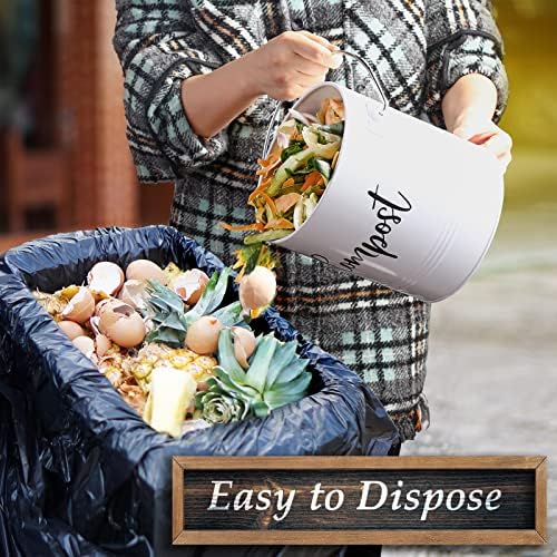 DAYYET Compost Bin Kitchen, 1.3 Gallon Farmhouse Kitchen Compost Bin