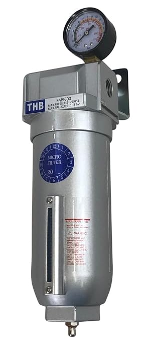 1" NPT Industrial Coalescing 0.01u Micron Filter Removes 99.98% of Oil - Image 2