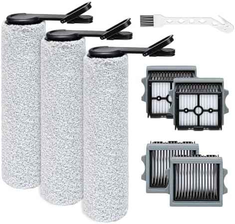 Roller Brush and Filter Replacement Compatible with Tineco Floor ONE Stretch S6/ i6 Stretch/ i5 Stretch/ S7 Stretch/ S9 Artist Cordless Wet Dry Vacuum Cleaner Replacement Parts