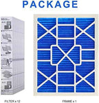 LEKEN 16x20x1 AC Furnace HVAC Filter Reusable Electrostatic Filters MERV 13 For Households With Pets, Contain 1 reusable ABS frame+12 filter Medias, (Precise Size 15.68" x 19.68" x 0.75")