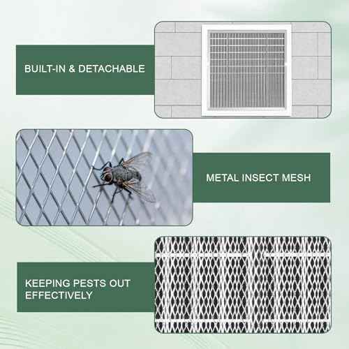 2-Pack 20"x20" Gable Vent - Premium Aluminum,Filter Screen for