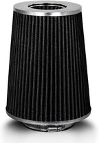 BLACK 3.5" 89 mm Inlet Truck Air Cone Replacement Performance Washable Clamp-On - Image 2
