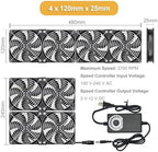 4 x 120 mm Computer Fan with AC Plug, Brushless Cooling Fan - Field & Pure