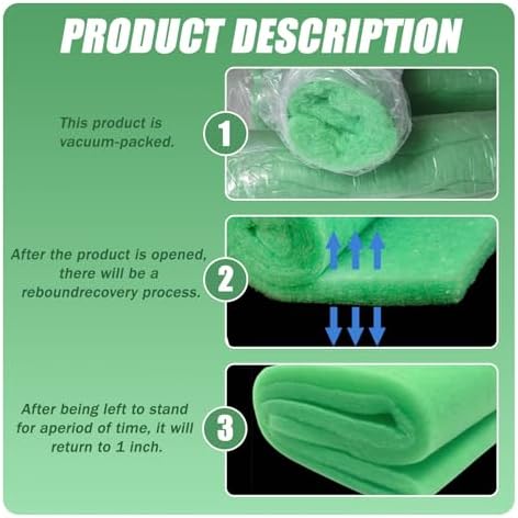 2PC Aquarium Filter Floss - 12" x 78" (6.5ft per roll) - Total 13ft