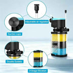 AquaMiracle Aquarium Filter 3-Stage in-Tank Filter Internal Fish Tank Filter Turtle Filter for 10-40 Gallon Fish Tanks with Dual Water Outlet & Aeration