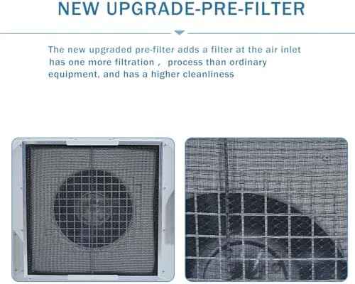 HEPA H14-Filter Laminar Flow Hood Updated FanFilter Unit（Include HEPA Filter）100/ISO Class 5 Cleanroom/Laboratory/Cleanroom/Mushroom Room, Laminar Air Flow Hood(46.2"x22.6"110V，Dual Machine)