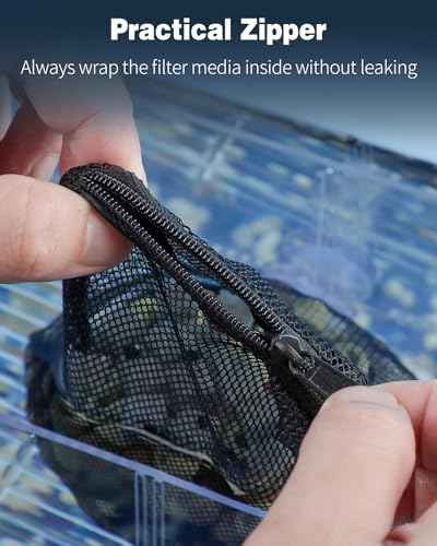 Pawfly 8 Pack Aquarium Filter Media Bags, Fish Tank Fine Mesh Bag with Plastic Zipper Aquarium Mesh Bag for Activated Carbon, Bio Filter Balls, Filter Stones, Ceramic Rings (8" x 5.5")