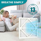 12x12x1 MERV 13 (6-Pack) Pleated Air Filter (Actual Size: 11.75" x 11.75" x 0.75") MPR 1900 & FPR 10, Furnace Air Filters, 12x12x1 air filter