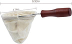 AUEAR, Wooden Handle Coffee Filter Reusable Cafe Flannel Cloth Bag Sock Strainer - Image 2