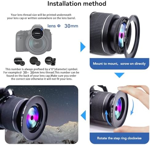 30mm Lens to 52mm Camera Lens Adapter,30mm to 52mm Filter Step up Ring