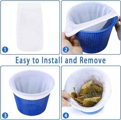 100 Pack Pool Skimmer Socks, Pool Filter Socks Works Perfect with Pool Skimmer for Inground and Above Ground Pool Skimmer Basket/ Hot Tub Filter, Ultra Fine Mesh Socks Filter Debris and Leaves