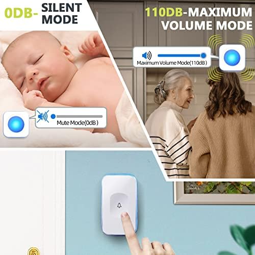 Wireless Doorbell Plug in 1200feet wireless door bell Battery Operated