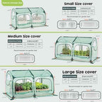 Pop up Greenhouse Tent Cover Tunnel Plant House,Large Gardening Flower Sunshine Room with Mesh Windows,Backyard PE Cover for Cold Frost Protector with Stakes and Rope Guys
