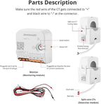 Smart Home Energy Monitor with 2 x 120A CTs, Live Electricity Usage Tracking