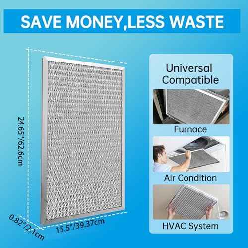UBeesize 16x25x1 Reusable Electrostatic Air Filter HVAC AC Furnace Filter,MERV 8,Washable, Lasts a Lifetime,Permanent Air Filter,Breathe Fresher,Home And Office(Actual Size:15.5x24.65x0.82 Inch)