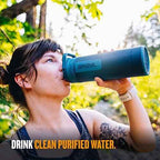 GRAYL UltraPress 16.9 oz Water Purifier & Filter Bottle, Forest Blue