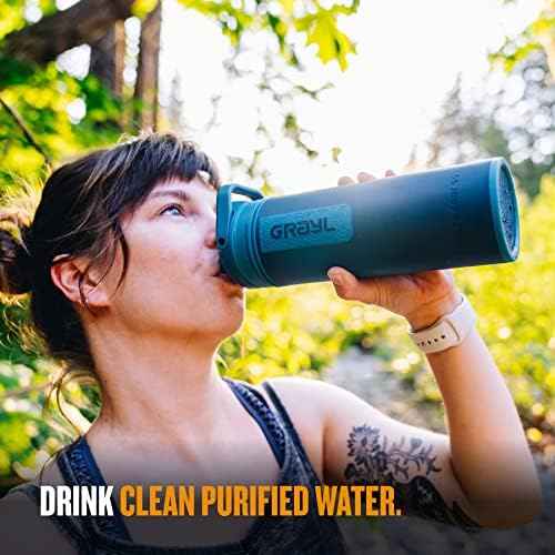 GRAYL UltraPress 16.9 oz Water Purifier & Filter Bottle, Forest Blue