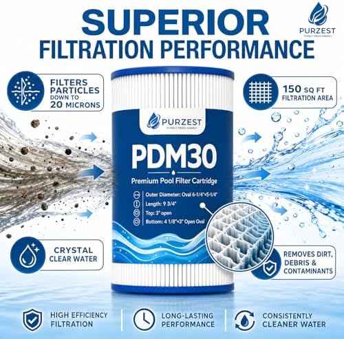 PDM30 Oval Spa Filter Compatible with Dream Maker Hot Tubs 461269, Filbur FC9940, Pleatco PDM30, 30 sq.ft Hot Tub Filter Cartridge - 2 Packs