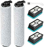 5 Pack 3831 Brush Roll and Filter for Bissell Crosswave Hard Floor Expert Vacuum 3831 HF2 3845N 3847 3848, 2 Brush Rolls + 3 Filters, Wet Dry Vacuum Accessory Kit