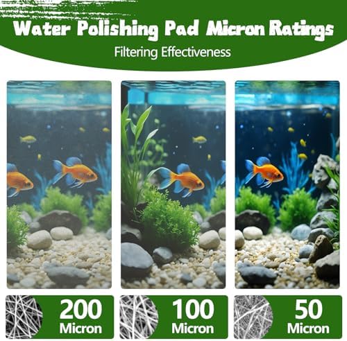 Aquarium Polishing Filter Pad-Ultra Fine 50 Micron Filter Floss for Crystal Clear Water,Cut-to-Size Filter Media for Fish Tank,Safe for Fish/Reef/Turtles(24" x 36", 1 Pack) - Field & Pure