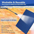 Reusable Air Filter 20x30x0.5, 2 Packs Cut to Fit Furnace Filters, MERV 6 Electrostatic Filter for HVAC, Mobile, Manufactured Homes, Washable Replacement Air Conditioner Filters,24 PCs Hooks