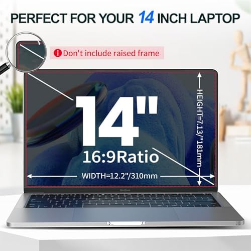 2Pack Magnetic 14 Inch Laptop Privacy Screen 16:9 Aspect Ratio, Removable Anti-Blue/Glare Protector Film, Anti Spy Desktop Security Private Filter 14in - Field & Pure