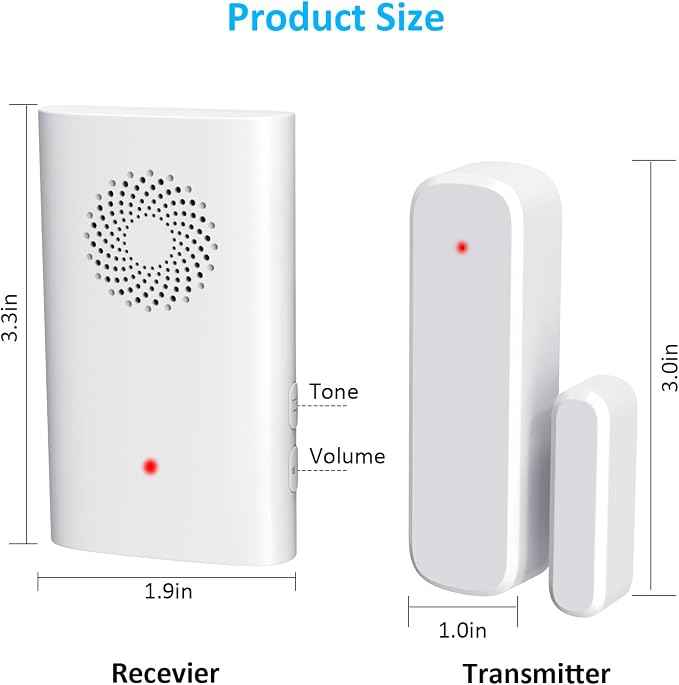Wireless Door Sensor Chime, Door Open Alarm When Entry Business/Office/Store