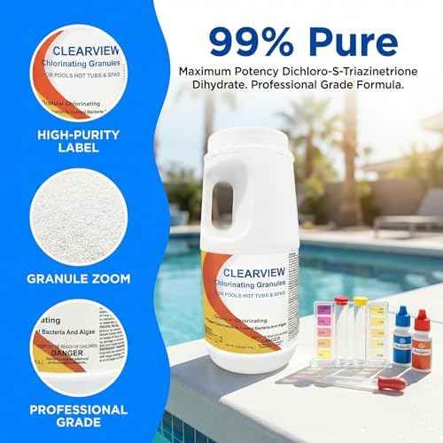 ClearView Calcium-Free Quick Dissolving Chlorine Granules for Spas, 2.2 Lbs