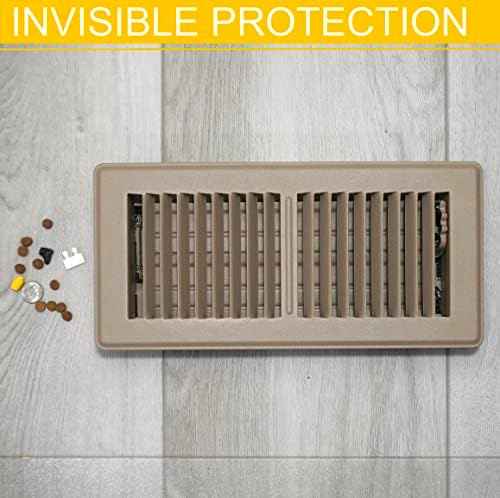 MODERN WAVE - Floor Air Vent Cover Screen - Floor Register Trap Mesh Filter Net (5-Pack, 4"x12")