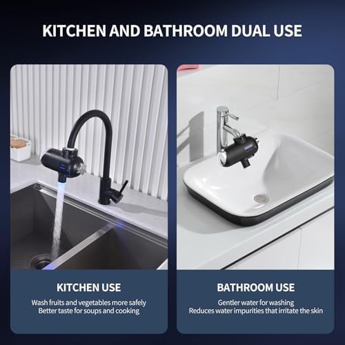 HOMELODY Water Filter for Sink Faucet 3.0 - Upgraded LED Display 3000-4000L Faucet Mount Water Tap Filter Reduces Lead Chlorine Heavy Metals, Faucet Water Filter Fits Most Standard US Faucets - Field & Pure