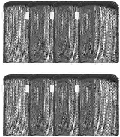 Pawfly 8 Pack Aquarium Filter Media Bags, Fish Tank Fine Mesh Bag with Plastic Zipper Aquarium Mesh Bag for Activated Carbon, Bio Filter Balls, Filter Stones, Ceramic Rings (8" x 5.5")