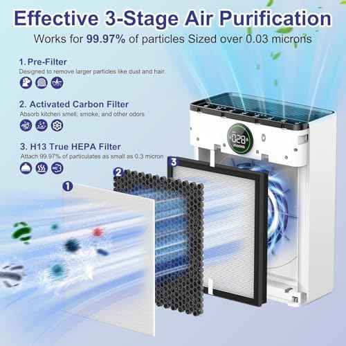 PR1 Replacement Filter Compatible with Mooka PR1 Air Purifier,2 Pack H13 filter Activated Carbon