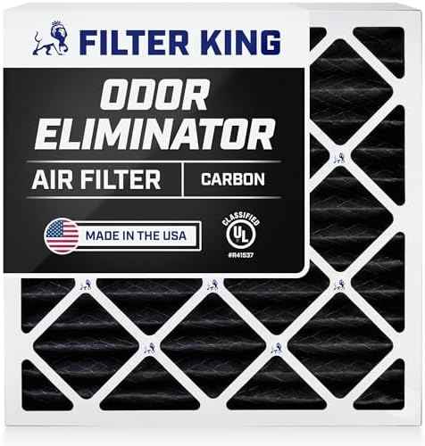 Filter King 12x12x1 Air Filter | 4-PACK | Carbon MERV 8 HVAC Pleated A/C Furnace Filters | MADE IN USA | Actual Size: 11.5 x 11.5 x .75"