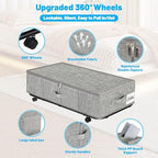 Large Sturdy Under Bed Storage with Wheels, 2 Pack 50L Rolling