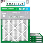 Filterbuy 18x24x1 Air Filter MERV 8 Dust & Allergy Defense (4-Pack)