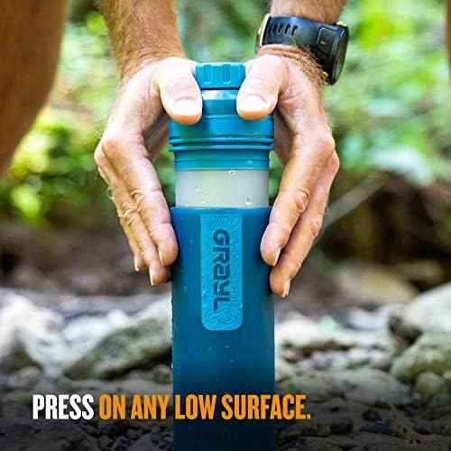 GRAYL UltraPress 16.9 oz Water Purifier & Filter Bottle, Forest Blue