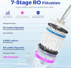 C5 Countertop Reverse Osmosis Water Filter, Hot and Cold RO System-3s Instant Hot, 6 Temp Settings 7-Stage RO Filtration Dispenser, NSF/ANSI372/42/58, Portable Pitcher, 3:1 Pure to Drain - Field & Pure