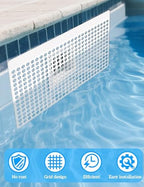 Pool Skimmer Guard Kit – Leaf Skimmer Catcher Shield with Elastic Rope & Telescopic Rod – Fits All Inground & Above Ground Pools – Rust-Proof Net Cover to Prevent Debris & Blockage – Easy Assembly - Field & Pure