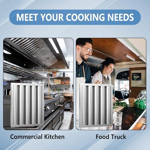 Stainless Steel Commercial Kitchen Hood Filter, 15.5W x 19.5H Inch