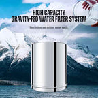 SINCHO 2.25G Gravity Water Filter System with Level Window – 3-Stage Stainless Steel System, 2 Washable Ceramic Filters, No Electricity Needed