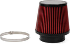 Red 3" 76mm Inlet Cone Replacement Dry Air Filter High Flow Car Performance by WOOTON