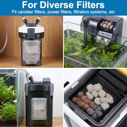 12 Pcs Aquarium Filter Media Bags, 8' X 6'' Extra Fine Mesh Bag Reusable - Field & Pure