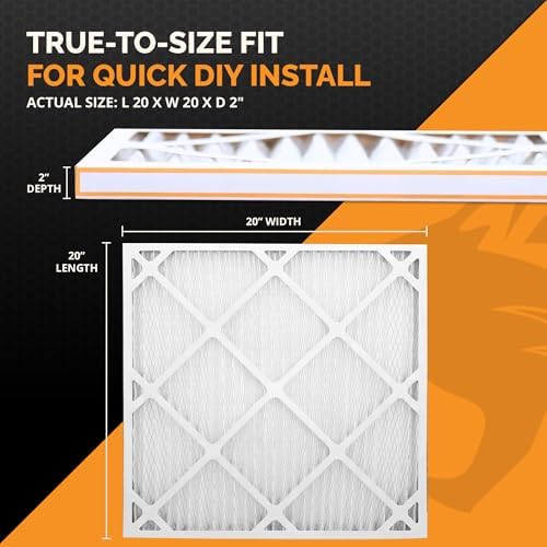 Tiger Tough 20x20x2 Air Filter MERV 8 MPR 600-800, High-Performance