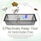 10 Pcs 4 x 10 Inch Floor Register Cover Trap, Floor Vent Filters Screen Floor Air Vent Mesh Net Trap Keeps Bugs, Coins, Pet Hair, Food Out (Black)