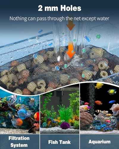 Pawfly 8 Pack Aquarium Filter Media Bags, Fish Tank Fine Mesh Bag with Plastic Zipper Aquarium Mesh Bag for Activated Carbon, Bio Filter Balls, Filter Stones, Ceramic Rings (8" x 5.5")
